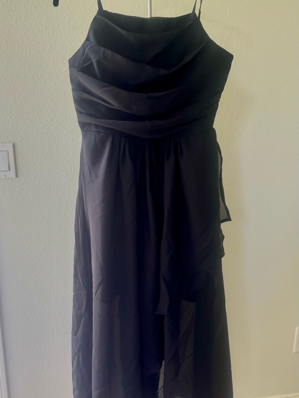 Classic Black Spaghetti-Strap Formal Dress